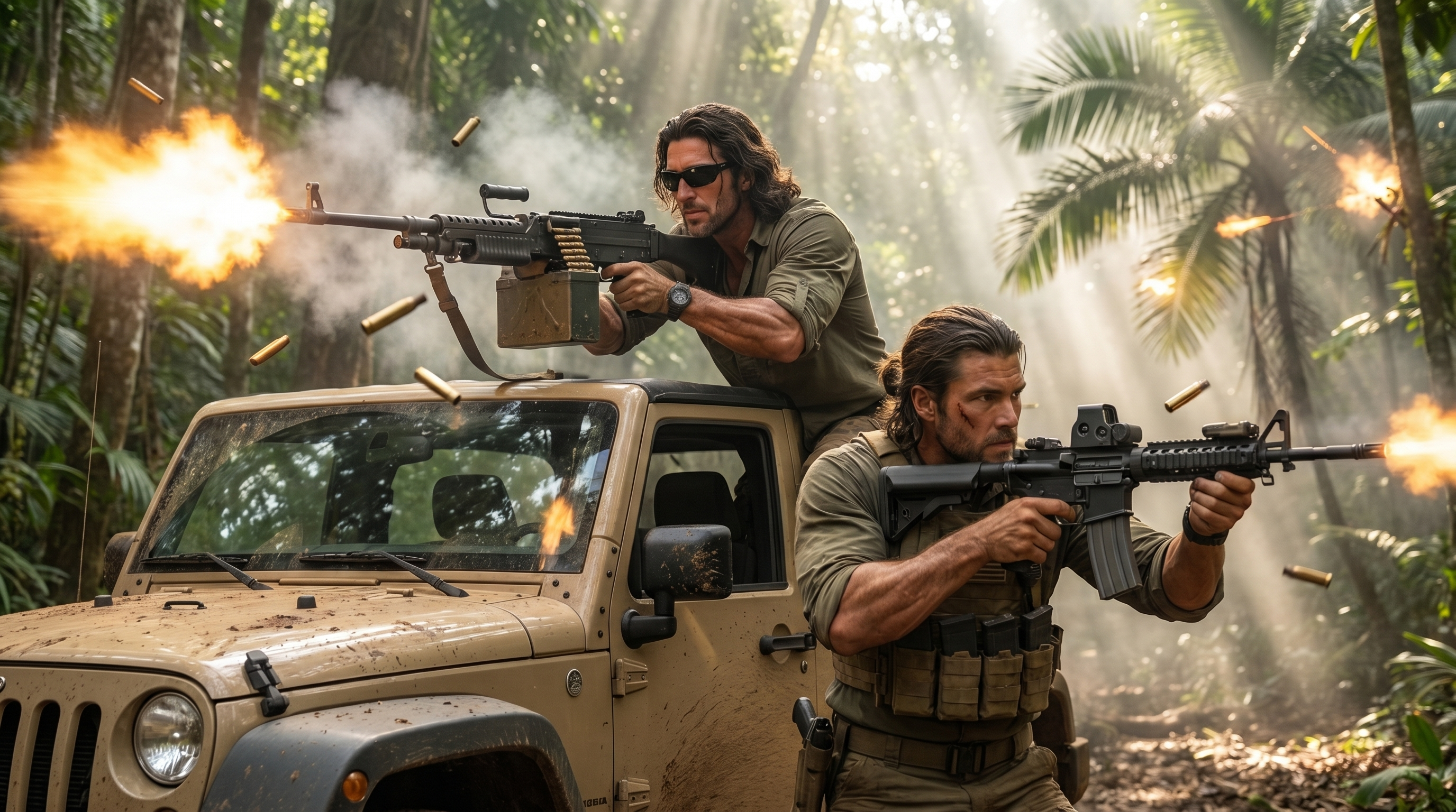 Jungle firefight